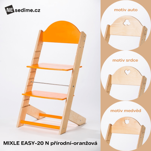 Rostoucí židle MIXLE EASY-20 N - Vybraná barva pro rostoucí židli MIXLE typu N: přírodní/bílá