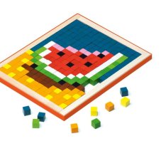 CUBIKA 14927 Pixel VI sladkosti - dřevěná mozaika 400 kostiček a 7 předloh