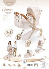 DeCuevas 81778 Skládací kočárek pro panenky 3 v 1 s taškou Verona 2025 - 73 cm