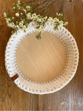 Háčkovaný košík - KULATÝ 26 x 7 cm