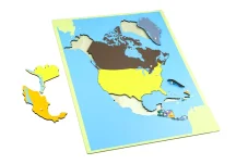 Puzzle - mapa Severní Amerika - bez rámečku