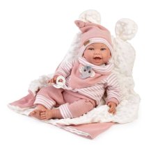 Guca 10261 OLIVIE - zátěžová realistická panenka miminko s měkkým látkovým tělem - 42 cm