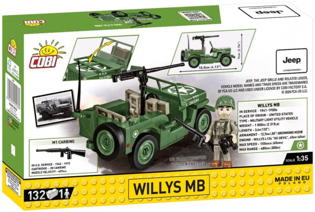 COBI 2296 II WW Willys MB D-DAY, 1:35, 132 k, 1 f