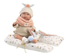 Llorens 74128 NEW BORN - realistická panenka miminko se zvuky a měkkým látkovým tělem - 42 cm