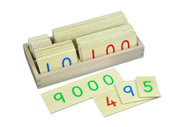 Moyo Montessori Malé dřevěné karty s čísly 1-9000