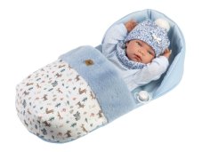 Llorens 73825 NEW BORN CHLAPEČEK - realistická panenka miminko s celovinylovým tělem - 40 cm
