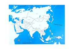 Kontrolní mapa - Asie Nová - s popisky