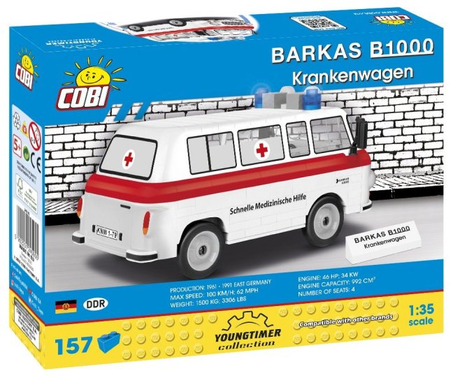 COBI 24595 Barkas B1000 SMH3 Sanitka, 1:35, 157 k