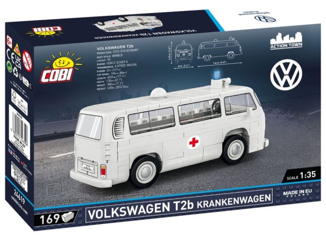 COBI 24619 Volkswagen T2b Sanitka, 1:35, 169 k