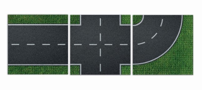 BRIXIES Plus 225.007 Designová podložka na stavění - křižovatka 25,5 x 25,5 cm