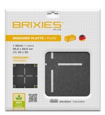 BRIXIES Plus 225.007 Designová podložka na stavění - křižovatka 25,5 x 25,5 cm