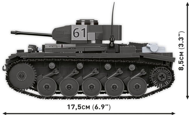 COBI 2597 II WW Panzerkampfwagen II Ausf. F, 1:28, 813 k, 1 f