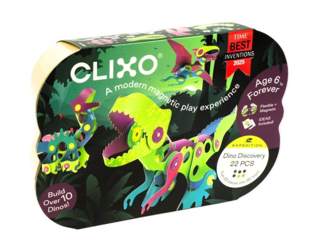 CLIXO Dino Discovery - magnetická stavebnice 22 kusů
