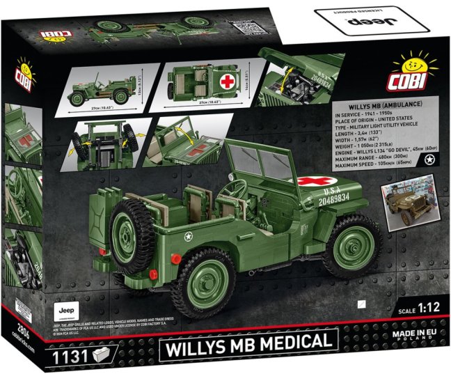 COBI 2806 Willys MB sanitka 1:12, 1131 k