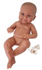 Llorens 738AA NEW BORN HOLČIČKA - realistická panenka miminko s celovinylovým tělem - 40 cm