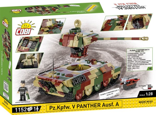 COBI 2654 II WW Pz.Kpfw. V PANTHER Ausf. A, 1:28, 1152 k, 1 f