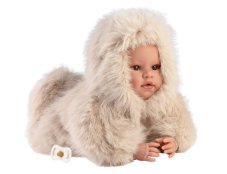 Llorens 74504 NEW BORN - realistická panenka miminko se zvuky a měkkým látkovým tělem - 45 cm