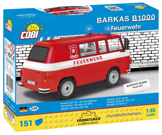 COBI 24594 Barkas B1000 Hasiči, 1:35, 151 k