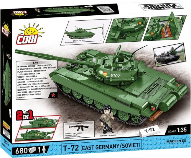 COBI 2625 Armed Forces T-72 (DDR/SOVIET), 1:35, 680 k, 1 f