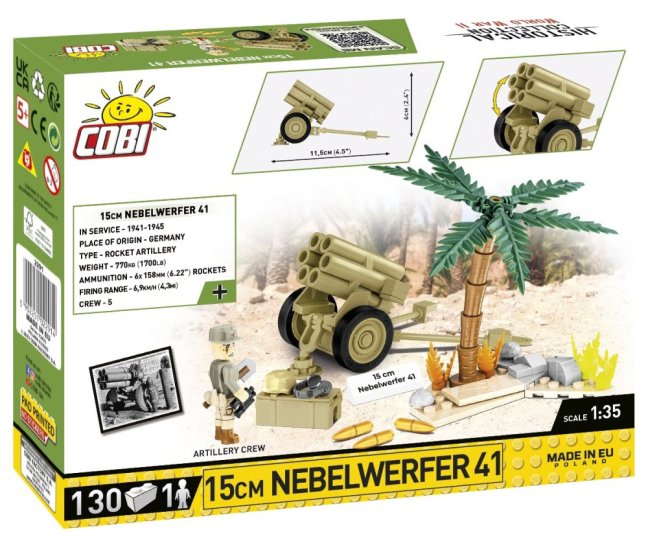 COBI 2291 II WW 15 cm Nebelwerfer 41, 1:35, 130 k, 1 f