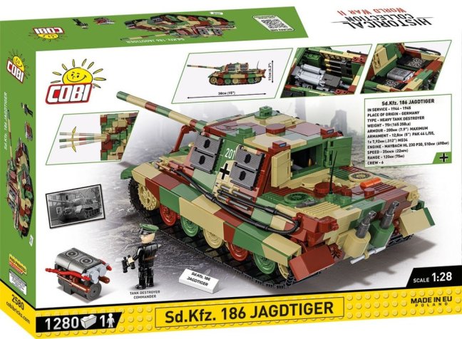 COBI 2580 II WW Sd. Kfz. 186 Jagdtiger, 1:28, 1280 k, 1 f