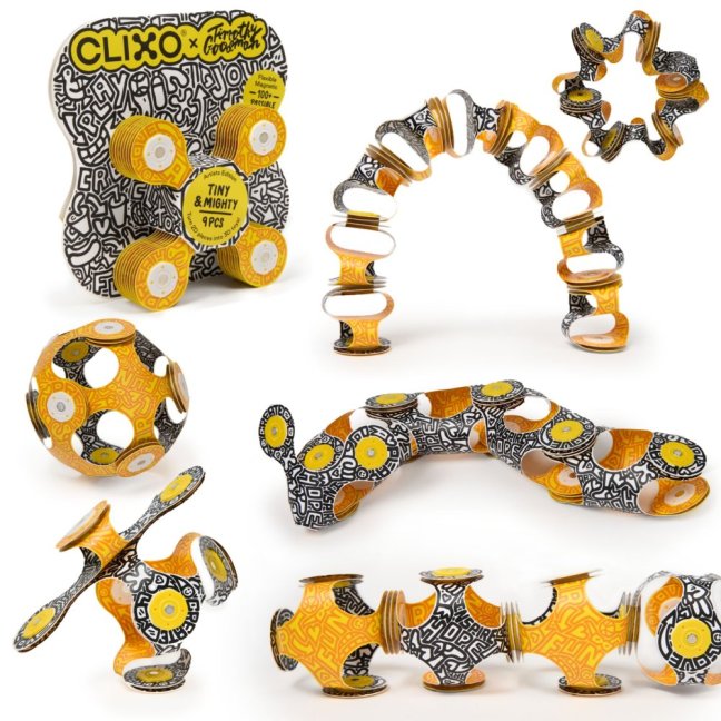 CLIXO Tiny & Mighty Artist Edition (Timothy Goodman) - magnetická stavebnice 9 kusů