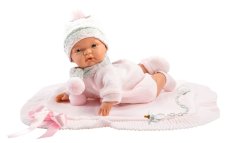 Llorens 38938 JOELLE - realistická panenka miminko se zvuky a měkkým látkovým tělem - 38 cm