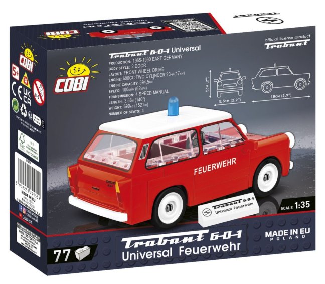 COBI 24555 Trabant 601 Universal hasiči, 1:35, 77 k