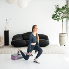 Step na aerobik HMS AS003 šedý/růžový