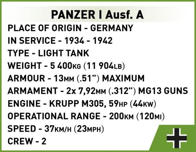 COBI 2740 3 tanky: Panzer I, Valentine IX, Renault R, 1:35, The Tank Museum, Les Blindes in Saumur, DPM, 620 k