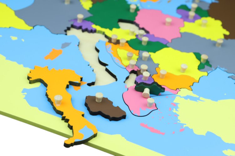 Puzzle - mapa Evropa - bez rámečku