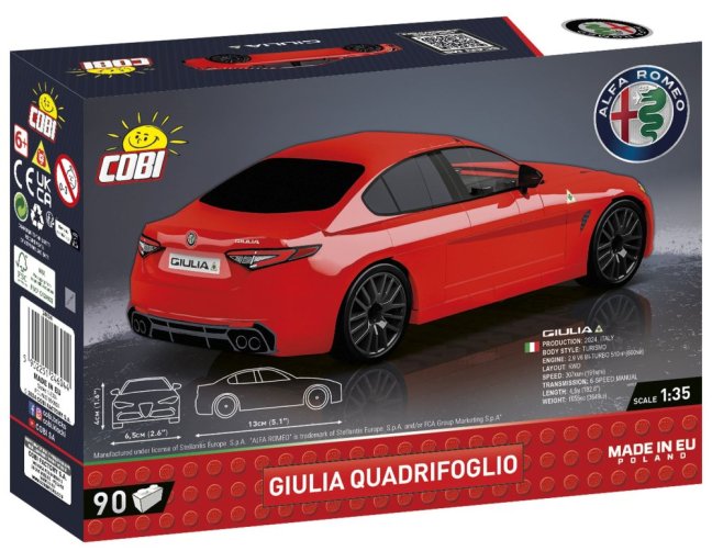 COBI 24604 Alfa Romeo Giulia Quadrifoglio, 1:35, 90 k