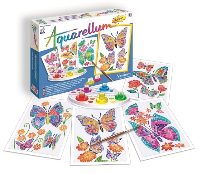 Akvarely junior - Motýli a květiny