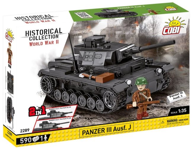 COBI 2289 II WW Panzer III Ausf J, 1:35, 590 k, 1 f