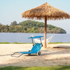 Plážové lehátko se stínítkem NILS Camp NC3307 modré