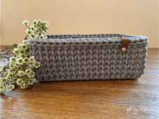 Háčkovaný košík - OBDÉLNÍK 25 x 13 x 10 cm