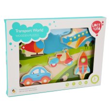 Lucy & Leo 229 Dopravní prostředky - dřevěné vkládací puzzle 6 dílů