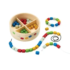 PlanToys Navlékání korálků v boxu