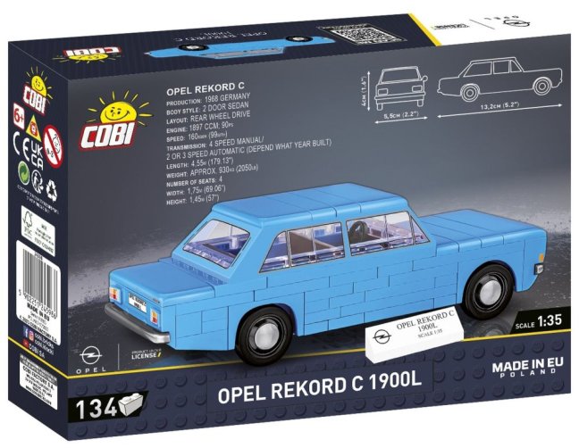 COBI 24598 Opel Rekord C 1900L, 1:35, 134 k