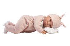 Llorens 74508 NEW BORN - realistická panenka miminko se zvuky a měkkým látkovým tělem - 45 cm
