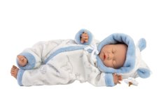 Llorens 63311 LITTLE BABY - spící realistická panenka miminko s měkkým látkovým tělem - 32 cm