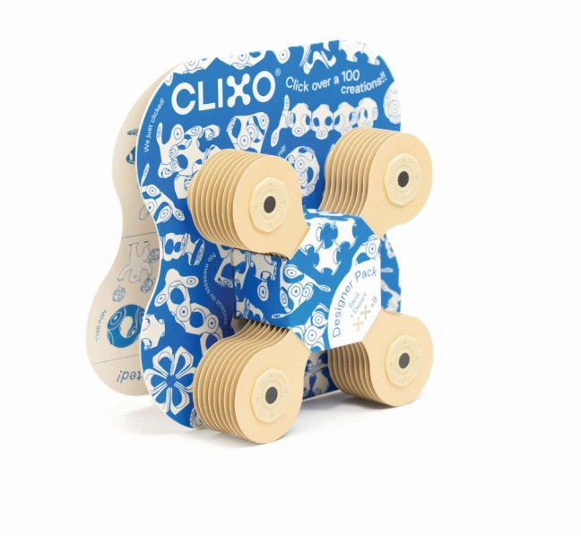 CLIXO Designer Beige & Grey - magnetická stavebnice 9 kusů