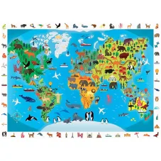 Sentosphere Puzzle - mapa světa se zvířaty