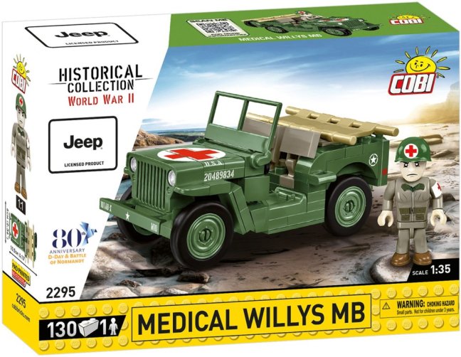 COBI 2295 II WW Sanitka Willys MB D-DAY, 1:35, 130 k, 1 f