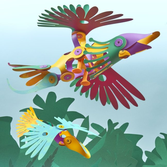 CLIXO Tropical Birds - magnetická stavebnice 22 kusů